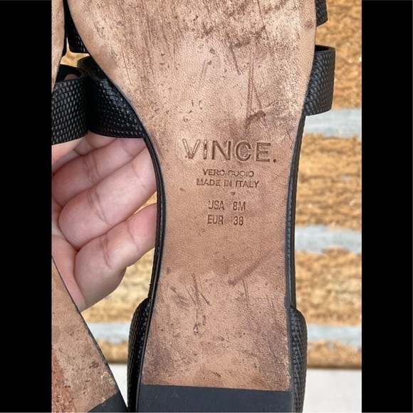 Vince Black Neves Lizard-embossed Leather
Flats 8M - Picture 5 of 9